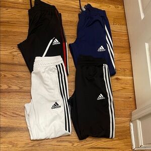 Adidas Men’s Track Pants - Black, White, and Blue